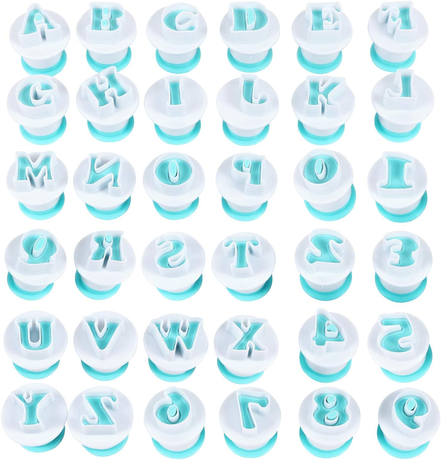 Alphabet Letter &#x26; Numbers Cake Mould Set 36 Pieces