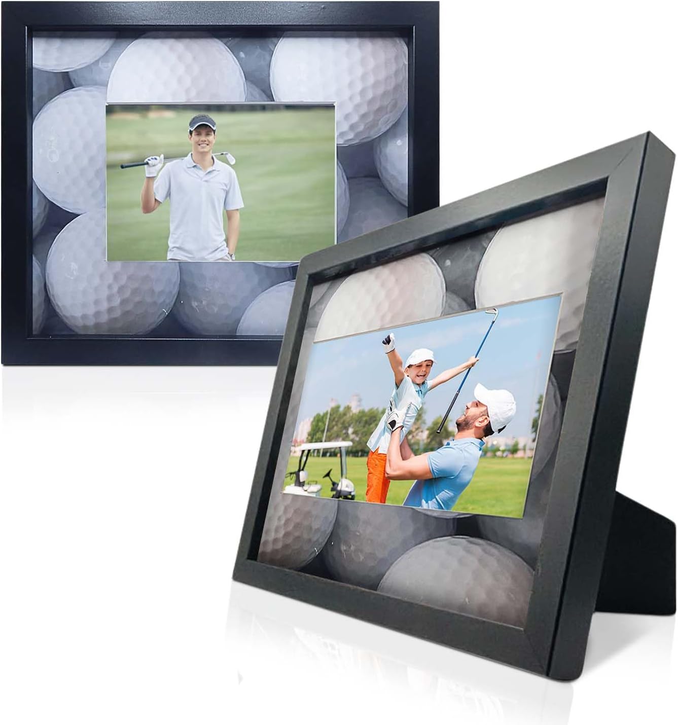 Golf Picture Frame &#x2013; 5x7 Photo Display Golf Themed Mat | 12x14.5 Frame for Wall or Tabletop