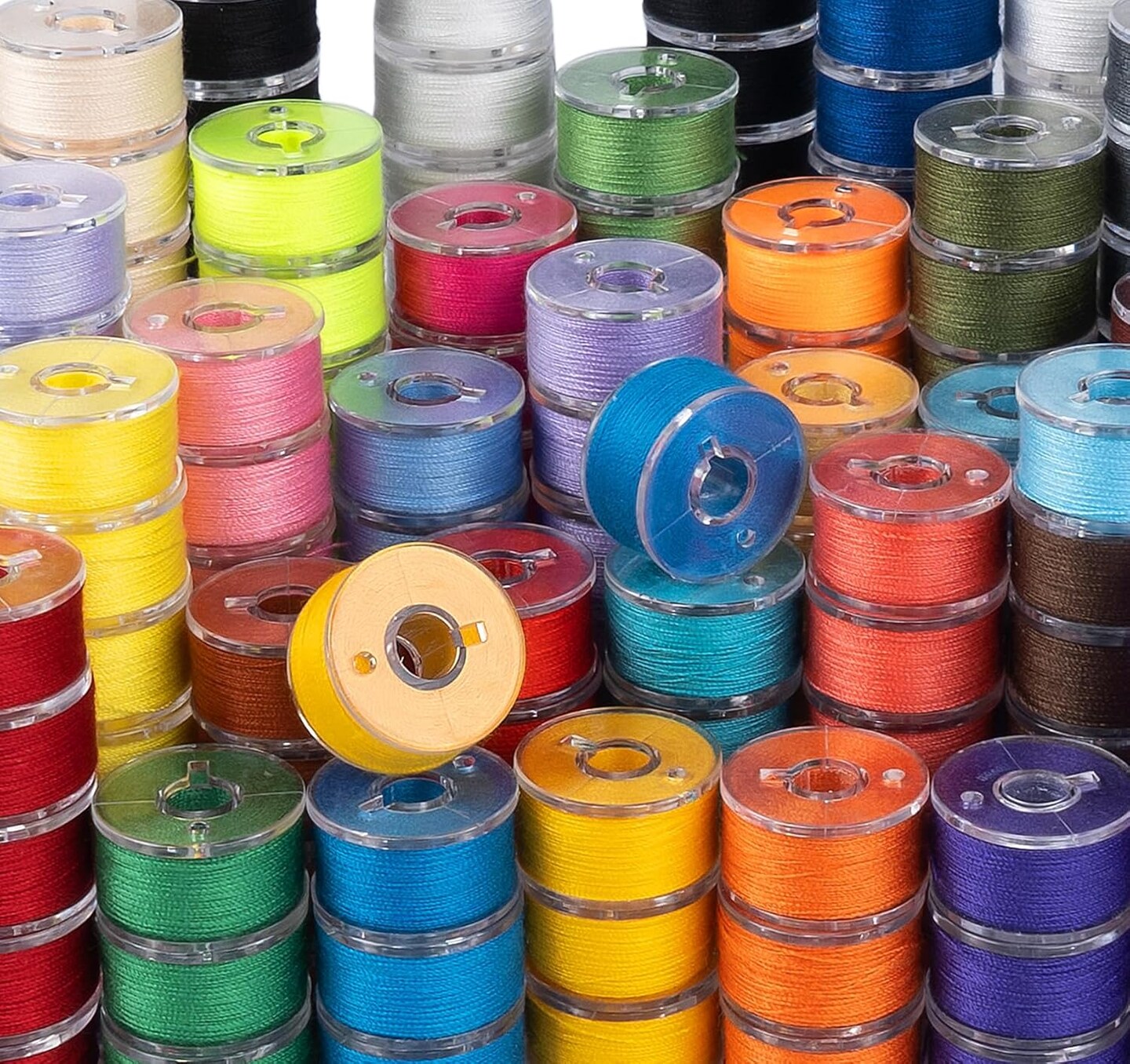 210 pcs Bobbins Sewing Thread, SizeA Class15 Prewound Sewing Bobbins for Sewing Machine, 36 Colors Polyester Sewing Threads Compatible for Brother/Singer/Babylock/Janome Machine, 60WT