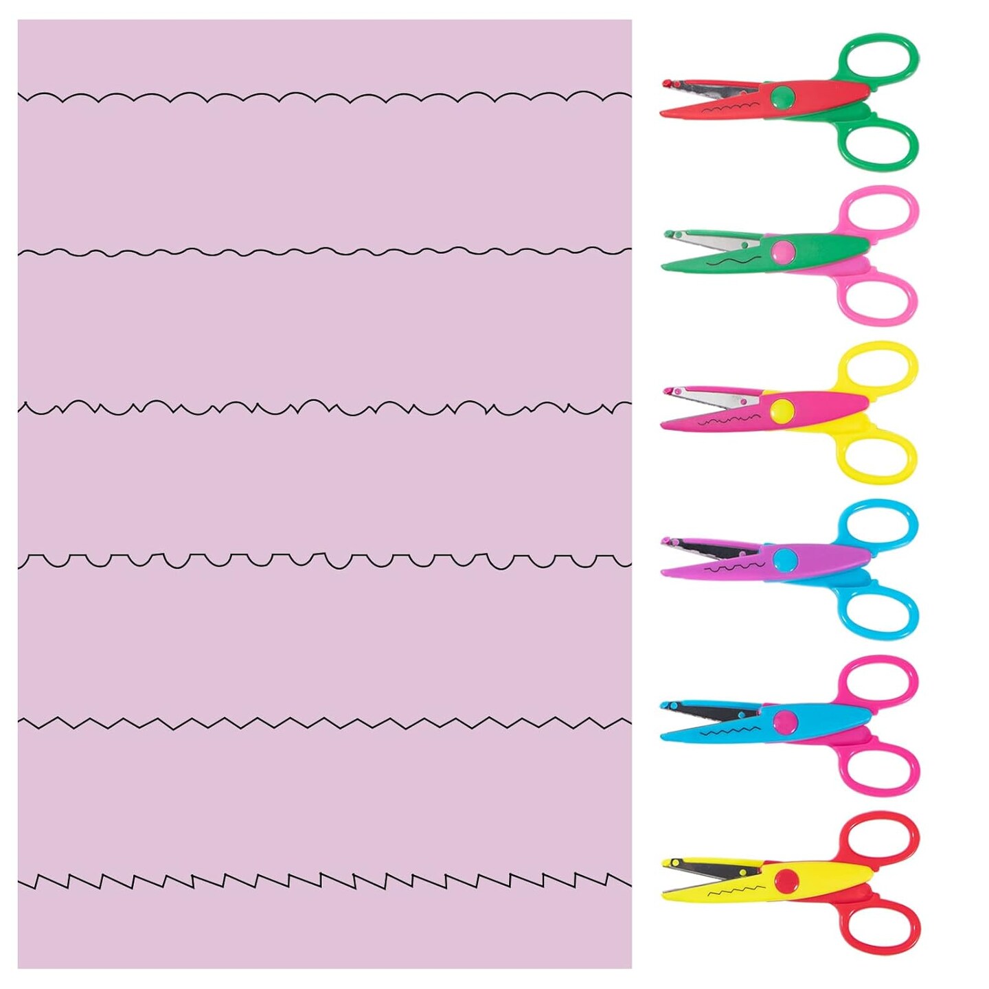 Craft Punch and Creative Scissors, 16pcs Craft Scissors Decorative Edge Set for School Kids Adults, Decorative Edge Scissors Perfect for Scrapbooking, Crafts, School Work, DIY Photos Album