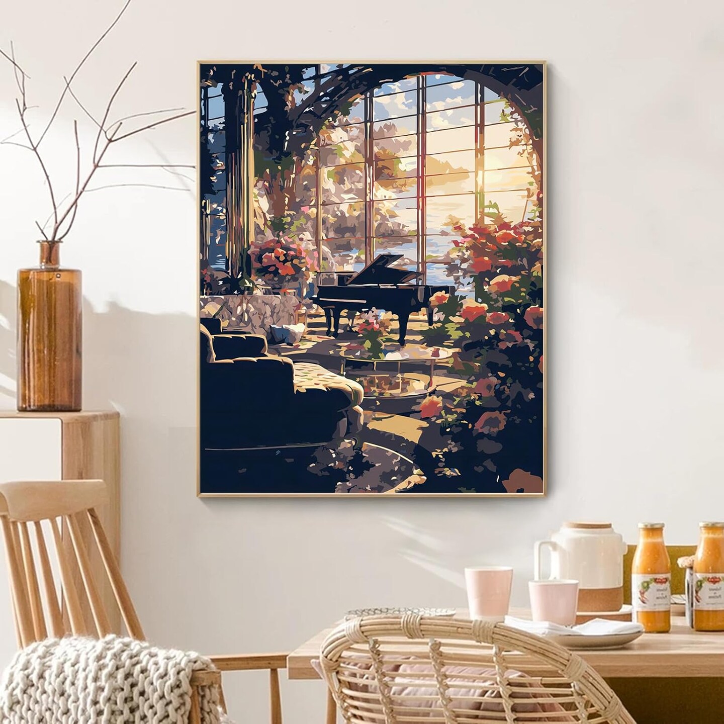 Paint by Numbers Kit for Adults, Acrylic Canvas, 16x20 in, Flower