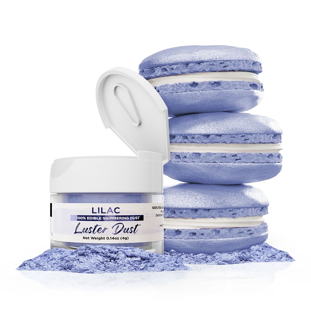 Bakell - Lilac PurpleLuster Dust (4g, 1x Jar) Edible Vegan Dust & Paint for Baking, Desserts and Beverages