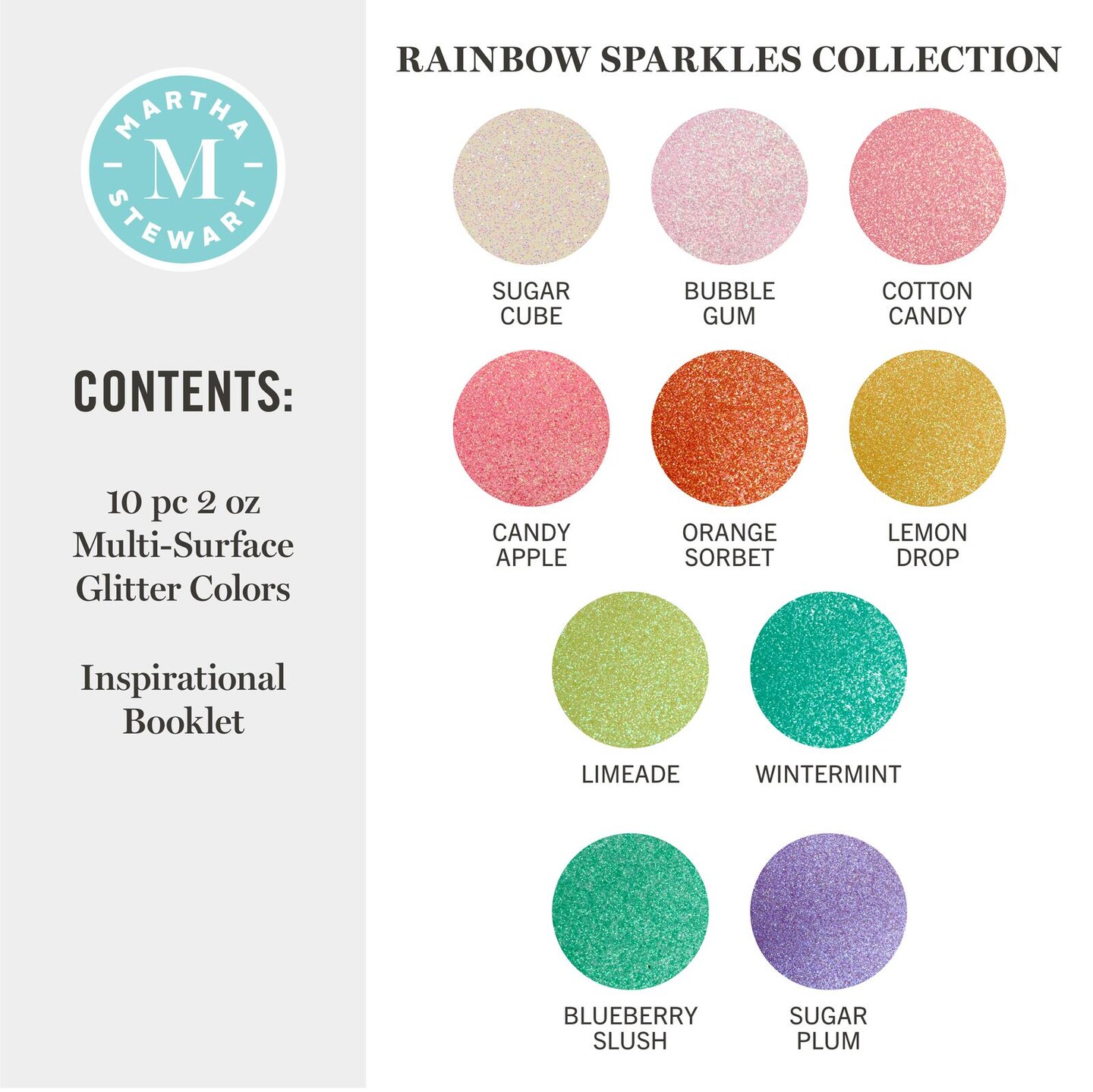 Martha Stewart&#x2122; Rainbow Sparkles Collection - Multi-Surface Glitter Paint Set - 10 pc. - 68709