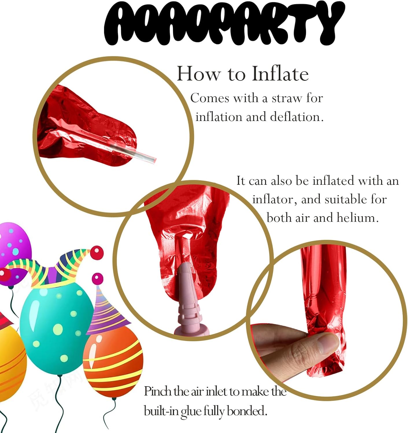 Red Happy Birthday Balloon Banner 16Inch Mylar Foil Happy Birthday Letters