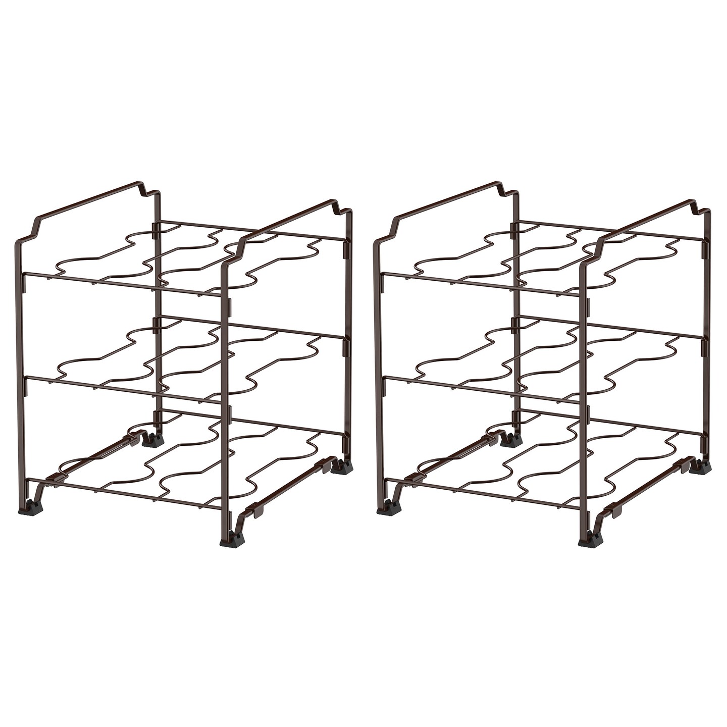 Upgraded Kitchen Wrap Organizer Rack - Non-Slip, Stackable Foil & Plastic Wrap Storage for Cabinets/Countertops - Space-Saving Design (7.7"L x 9.5"W x 9.4"H)