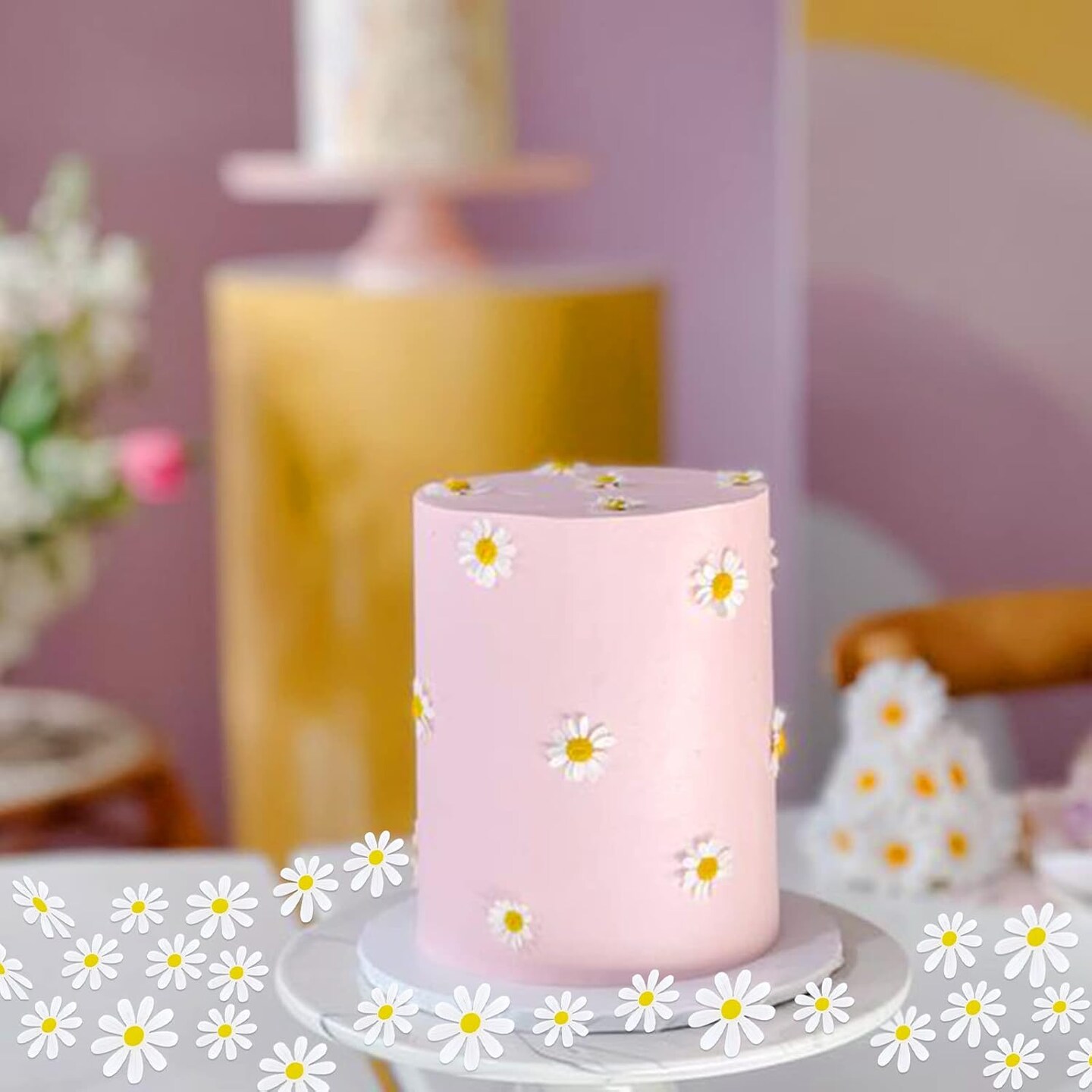 250PCS Daisy Confetti Flower Table Confetti Bridal Baby Shower Decorations Engagement Party Decorations
