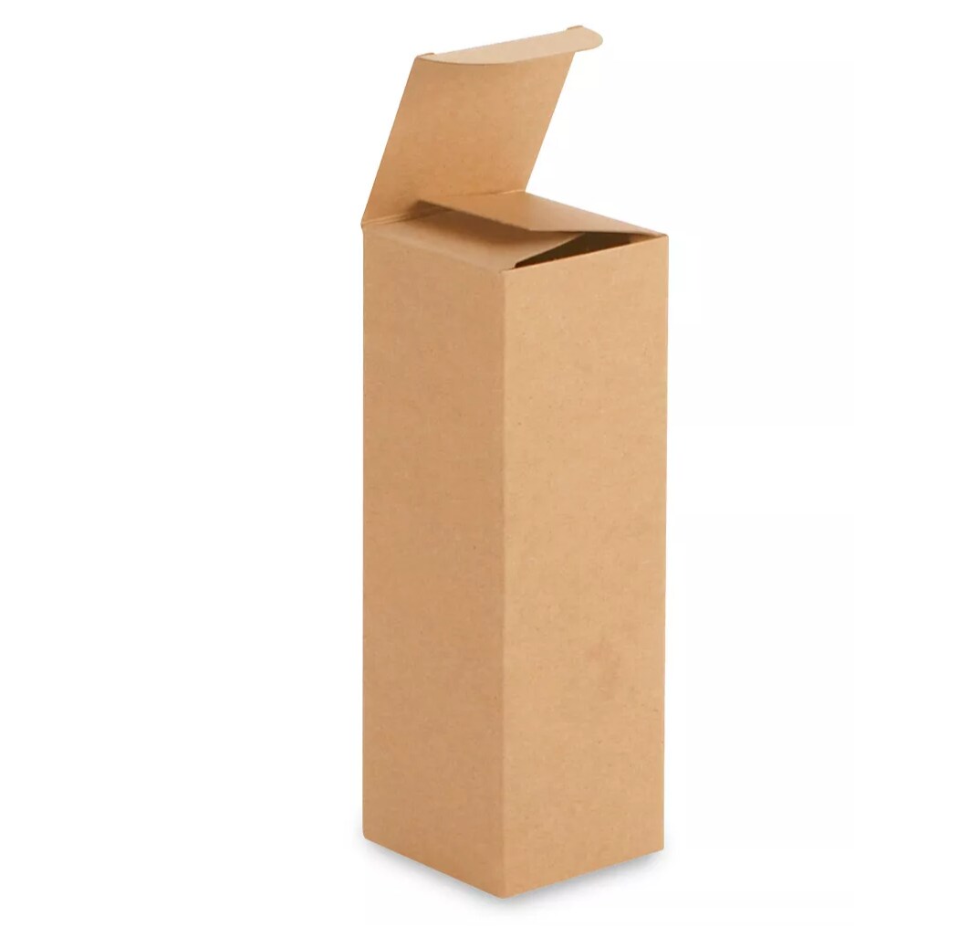 Brown Kraft Paper Gift Box 2 x 2 x 6 Inches