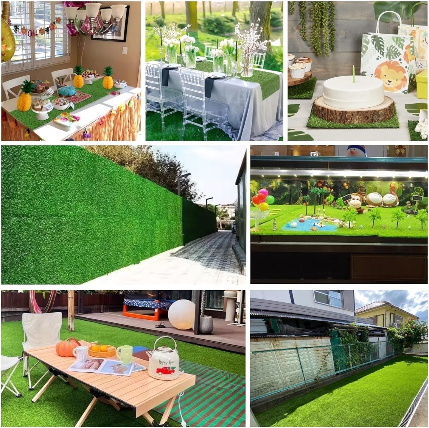 Artificial Grass Table Runner Rug 1 ft x 10 ft, Synthetic Fake Grass Turf Mat for Shelf Party Wedding Garden Home Decor, 0.8&#x22; Pile Height