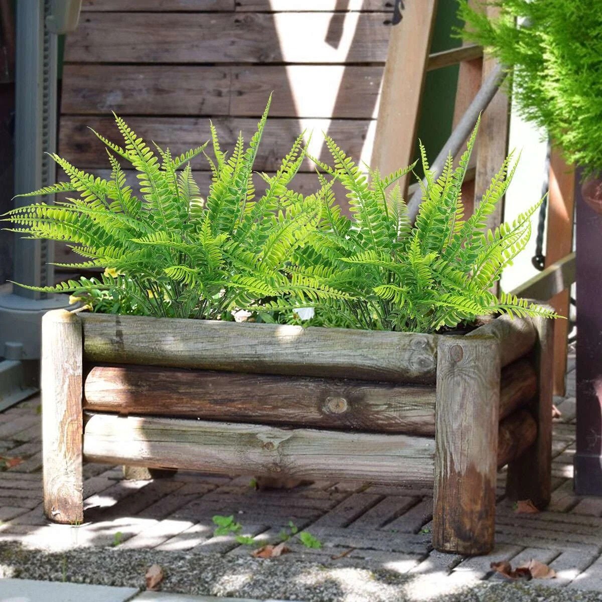 10 Bundles Boston Fern Outdoors Decor Faux Ferns Artificial Plants