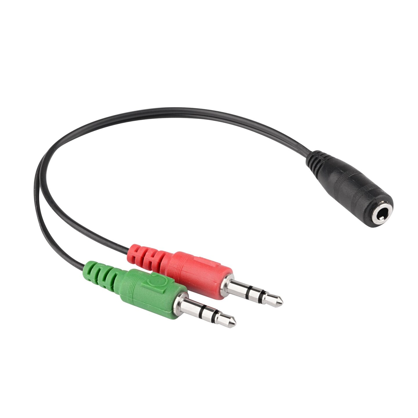 Insten 8" 3.5mm Splitter Dual Mic 3.5mm Stereo 2 Plug Male to 3.5mm Female Headphone Audio Adapter for PC Laptop Desktop Computer Cell Phone