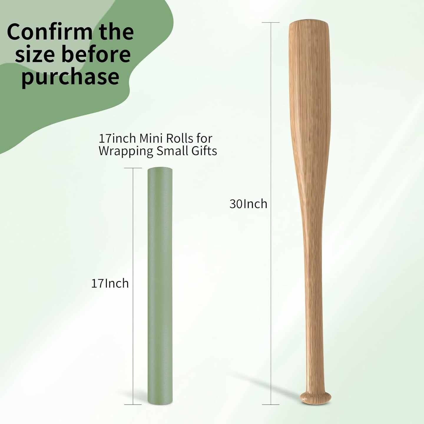 Sage Green Wrapping Paper Roll – 17 In x 33 Ft Elegant Green Gift Wrap for Baby Showers, Weddings, Birthdays, Valentine’s Day & Holidays (Sage Green)