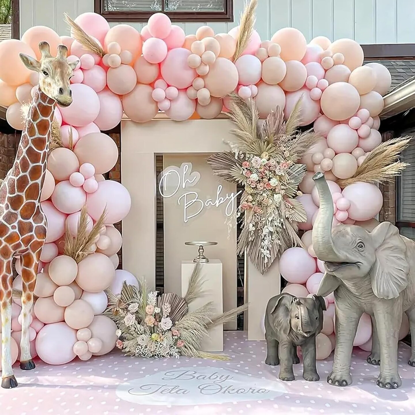 Pink Balloon Arch Kit, Pastel Balloons of Different Sizes Pack of 18 12 10 5 Inch for Birthday Party or Gender Reveal Party Balloon Arch as Graduation Wedding Baby Shower Party Decorations