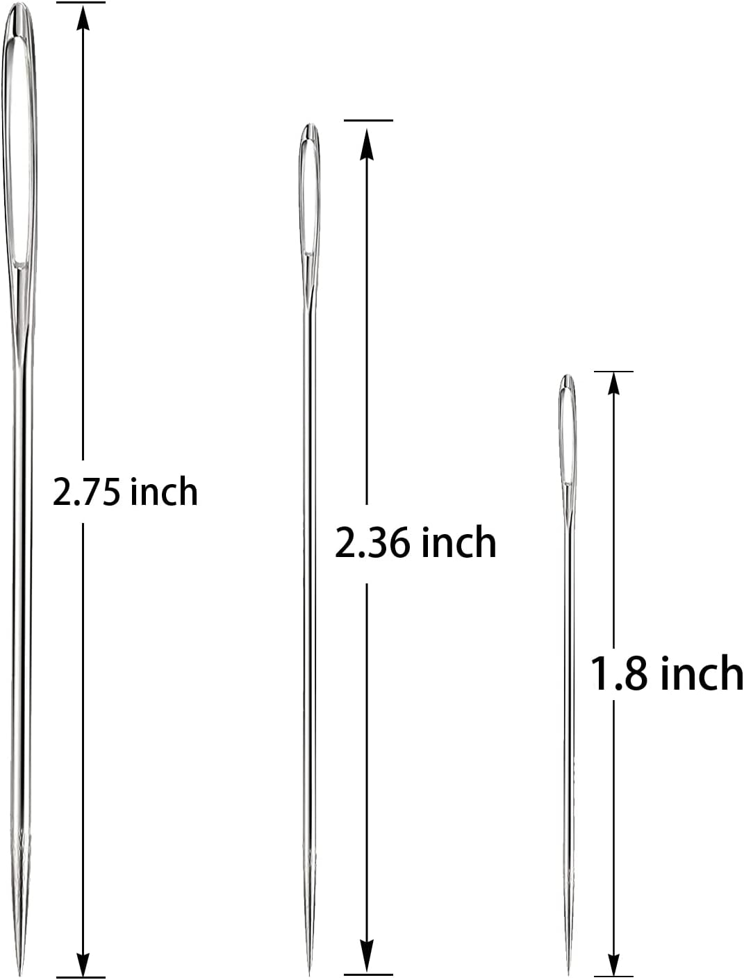 Large Eye Sewing Needles, Sewing Needles, Stainless Steel Embroidery Thread Needle, Handmade Yarn Knitting Needles Leather Needle (15 Pieces)