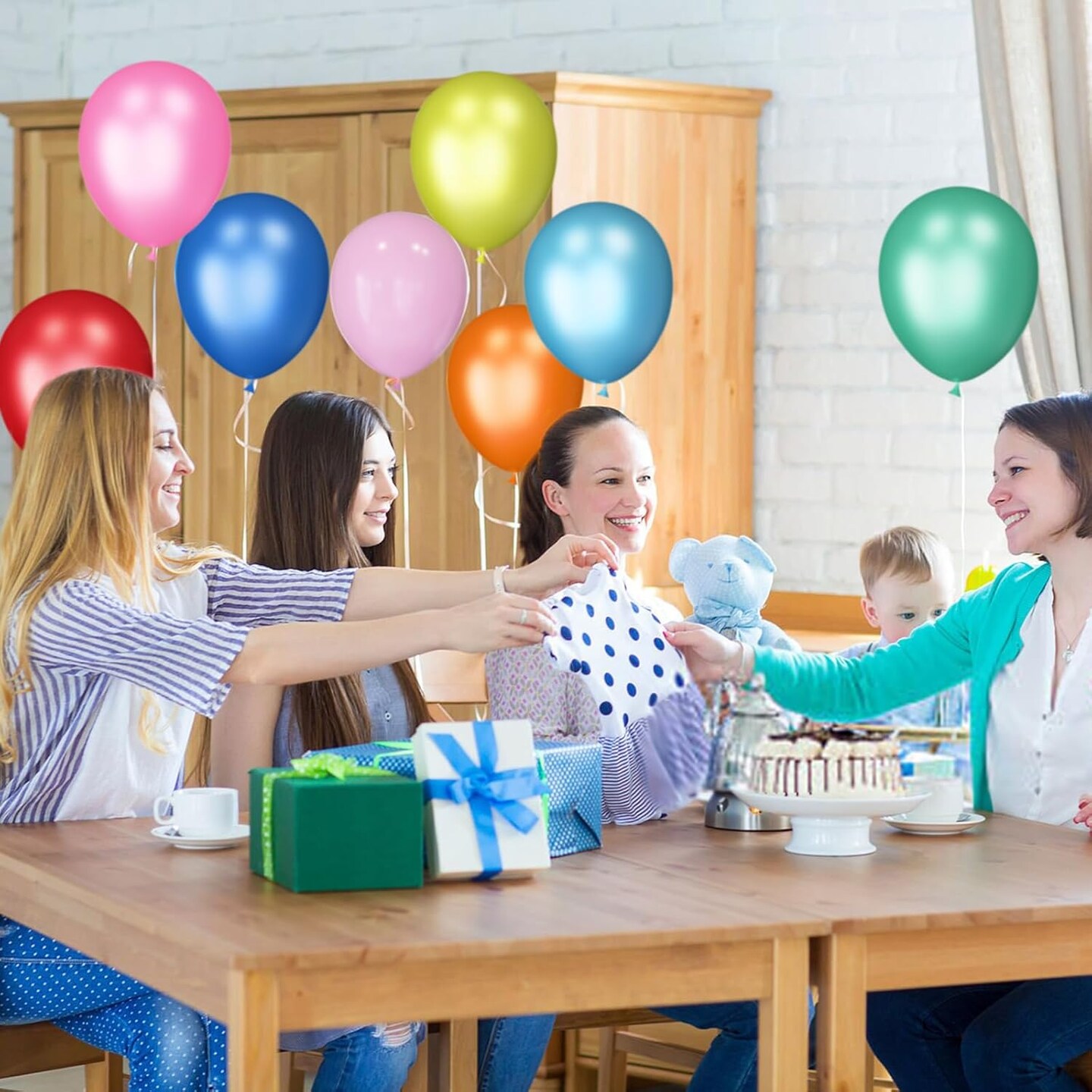120Pcs Balloons Assorted Colors,12 Inch Latex Party Balloons for Birthday Party, Light Multi Color Balloons Rainbow Balloons for Wedding Baby Shower Supplies