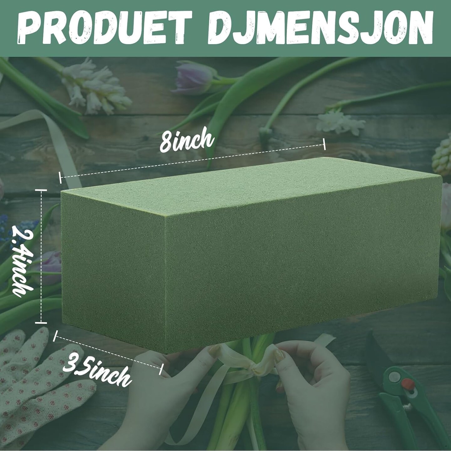 Floral Foam, 2.3 * 3.5 * 8''inches Dry & Wet Floral Foam for Artificial Flowers, 6PCS Green Flower Foam Blocks for Wedding Decoration,Rectangular Floral Foam(6PCS)