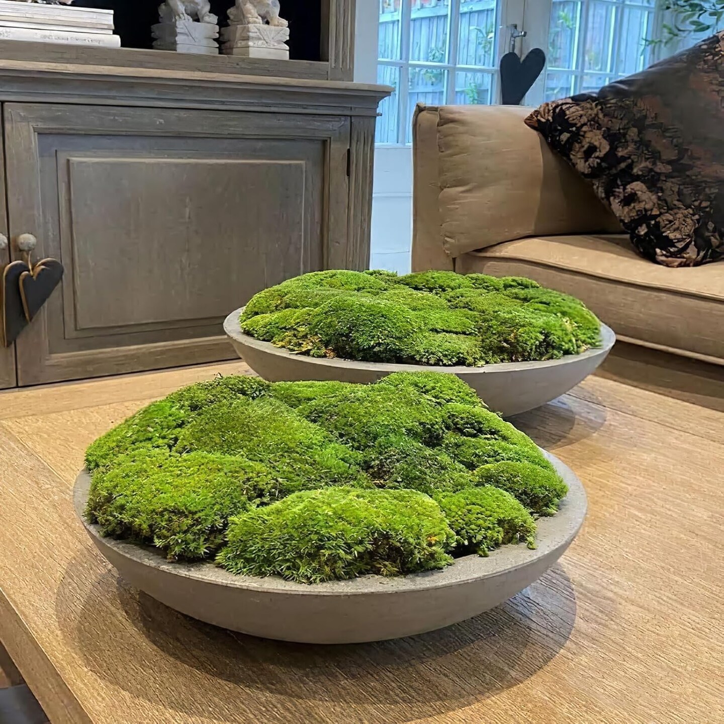 Preserved Moss Bulk Green Natural Preserved Pole Moss Pillow for Potted Plants 2.5 sq.ft Green Moss Balls for Bowls Wall Art Terrariums Crafts Fairy Gardens Easter Table Decor