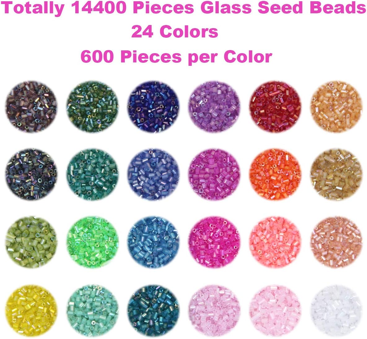 14400pcs Tube Beads Bugle Glass Seed Beads