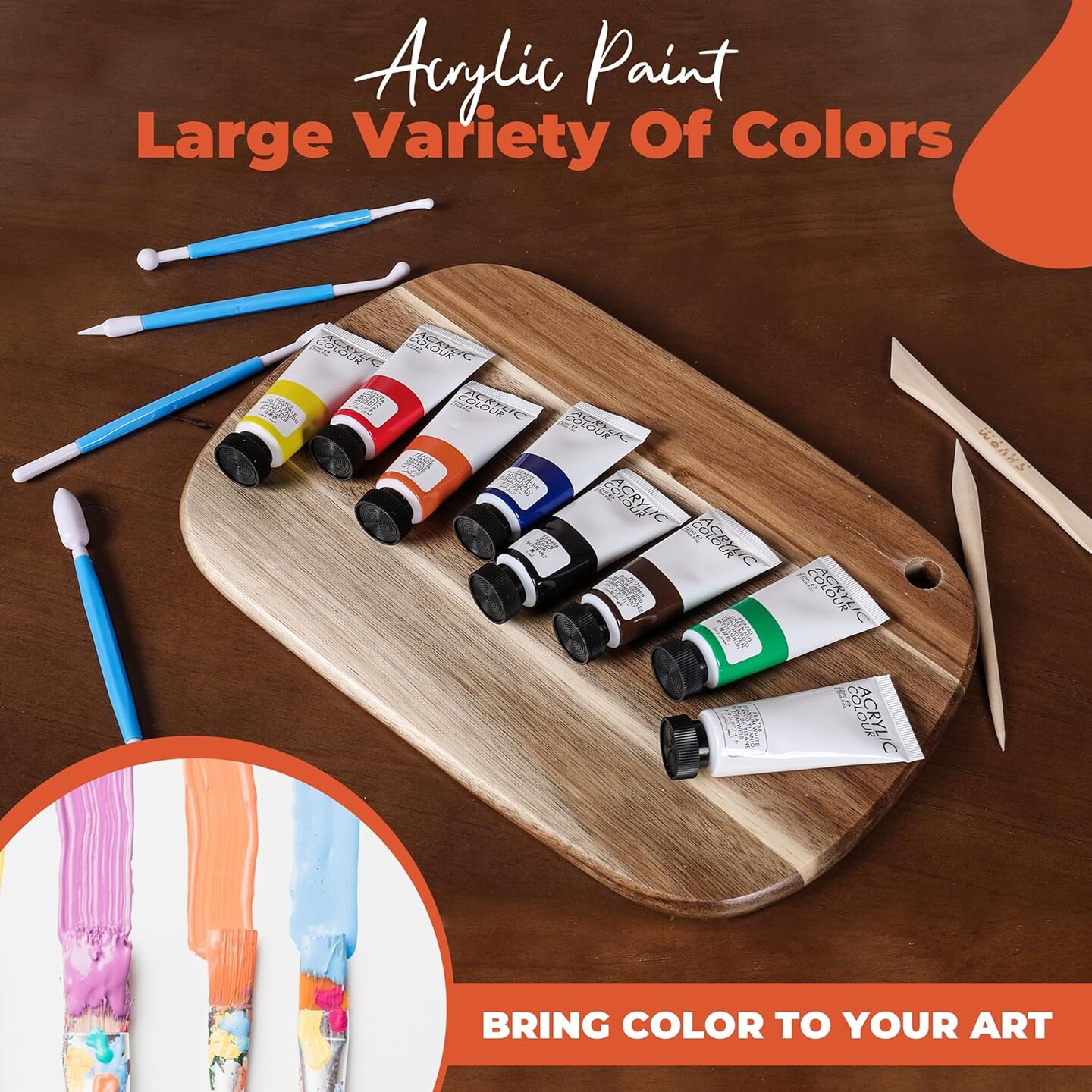 Air Dry Clay Pottery Kit for Adults &#x26; Kids - 30 Piece Kit - Acrylic Paint &#x26; Sculpting Tools Included - Carving Tools, Sponge &#x26; More - A Complete Beginners Pottery Set - 2KGs of Clay Included