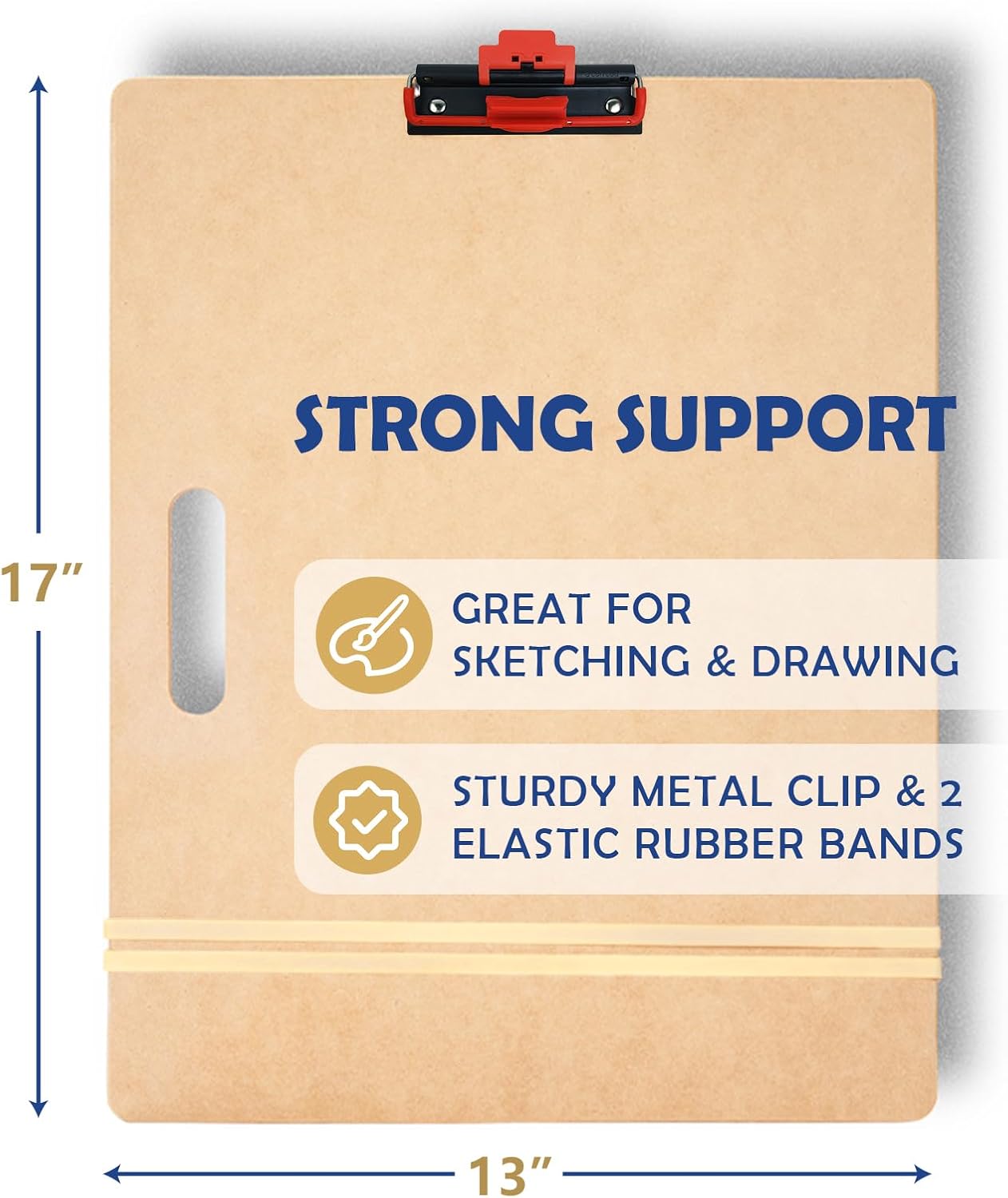 13×17 Portable Drawing Board – Adjustable Clip & Side Handle, Art Clipboard for Studio & Classroom