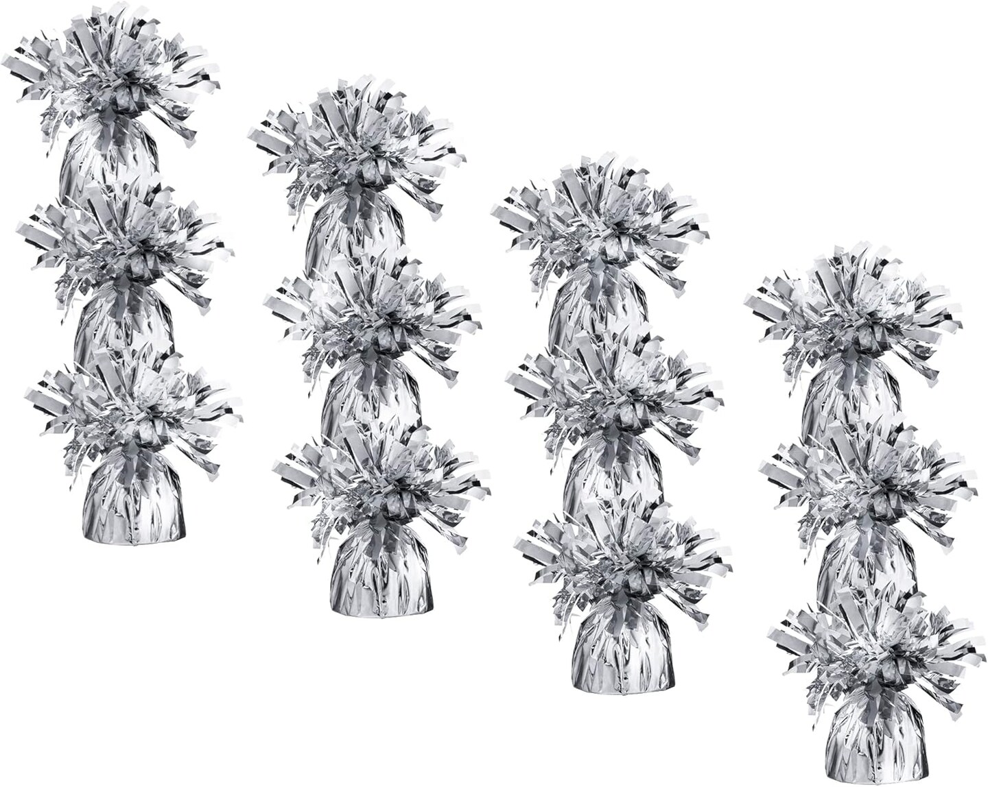 Silver Balloon Weights, Heavy Balloon Weight Pack of 12 Metallic Foil Weights for Balloons, Birthday Party & Wedding Table Centerpiece Ballon Weight 4.8’’ DIY Ballon Weights for Helium Balloons