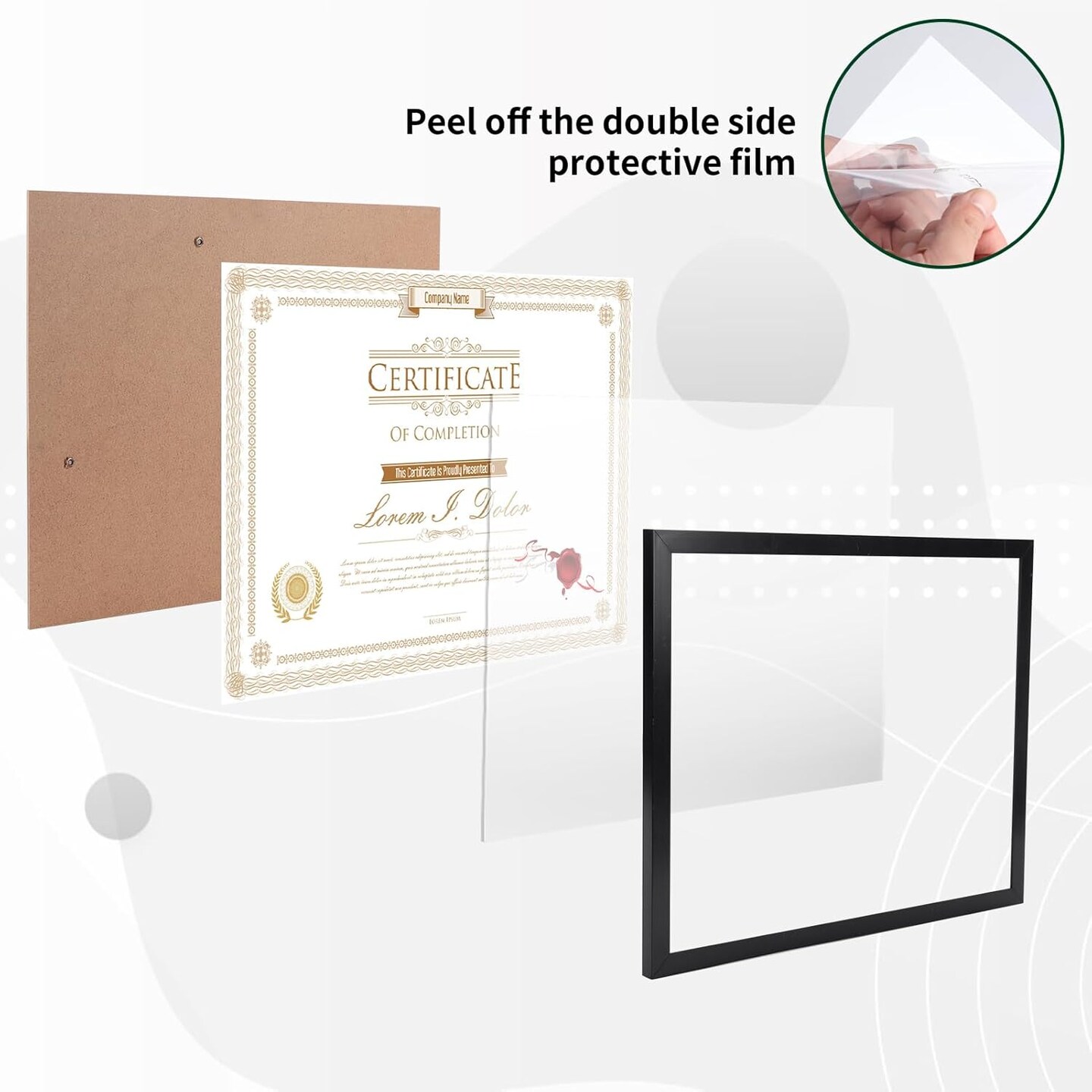 16 Pack 8.5x11 Certificate Picture Frames, Multi 8.5 by 11 Photo Frame Bulk for Document Award, Wall Hanging or Tabletop Display, Black
