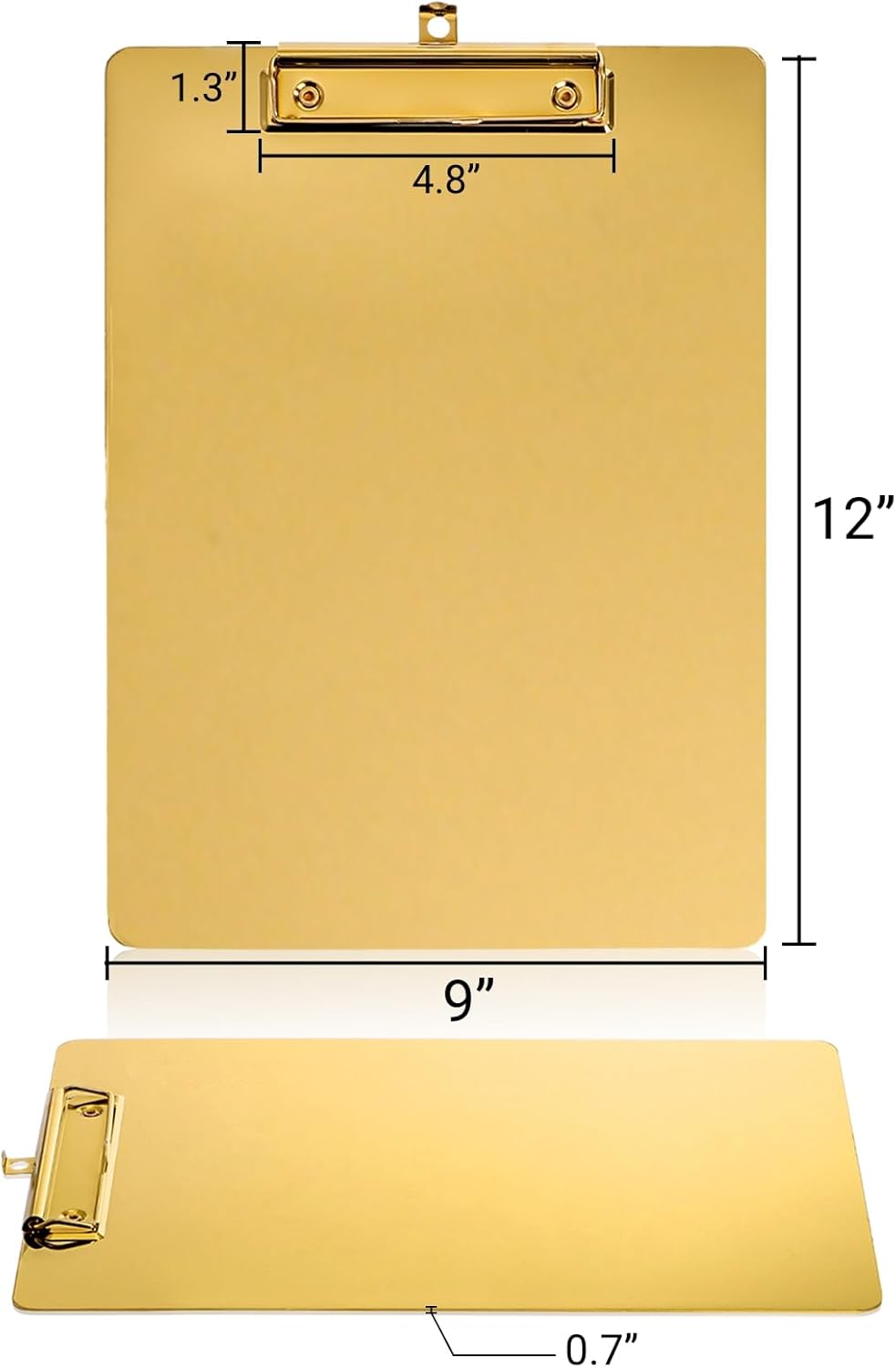 2 Pack Metal Clipboards, Stainless Steel Clip Board with Low Profile Clip, A4 Letter Size File Holder for Office, School, Hospital, Laboratory, Jobsite, Warehouses, Hotel, Restaurant