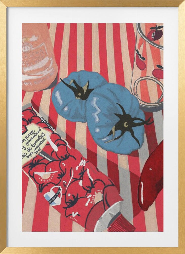 Blue Tomatoes by Studio Mandariini Framed Art