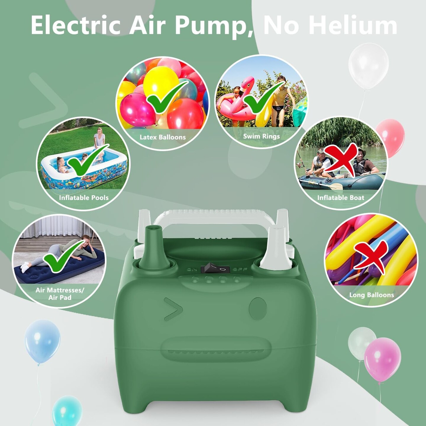 600W Electric Balloon Pump – Portable Dual Nozzle Inflator for Balloons & Party Decorations