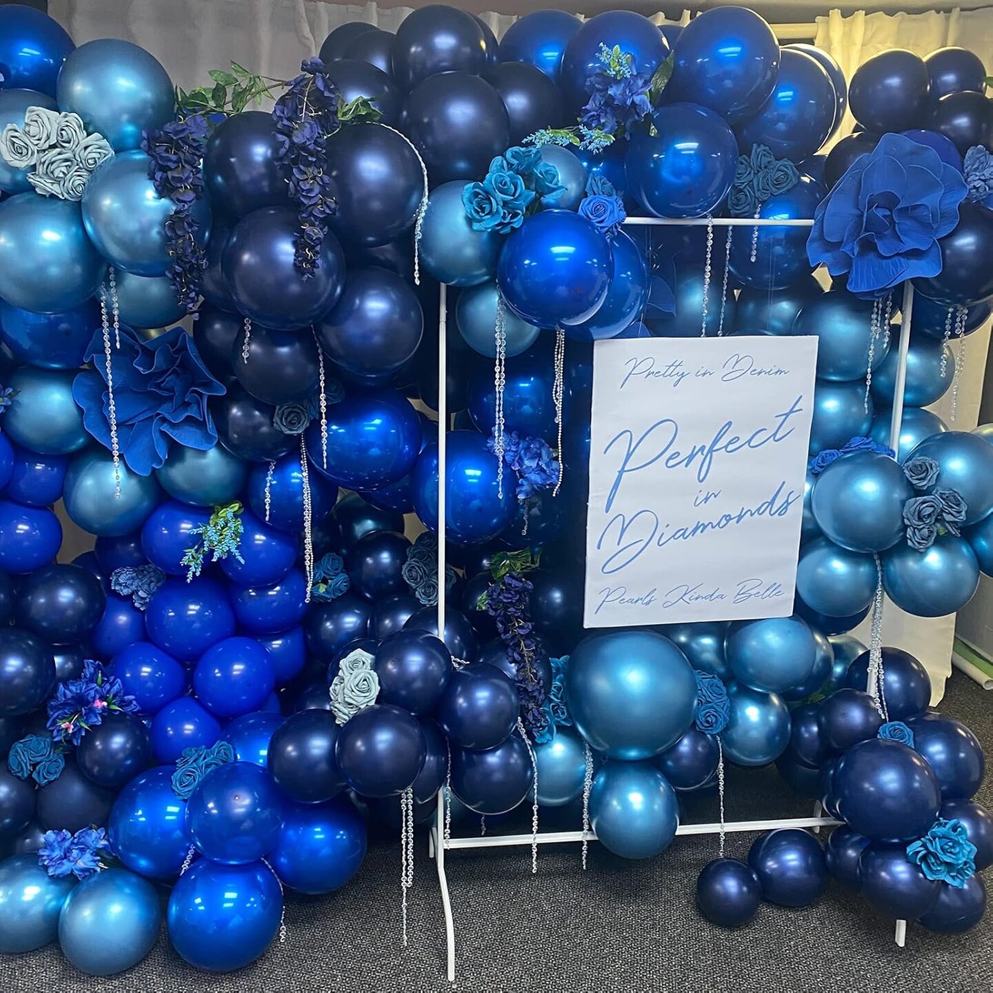 Blue Balloons 12 Inch, Double-Layered Metallic Royal Blue Balloons