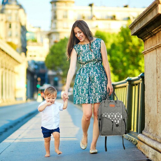 Large Waterproof Diaper Bag Backpack with USB Charging