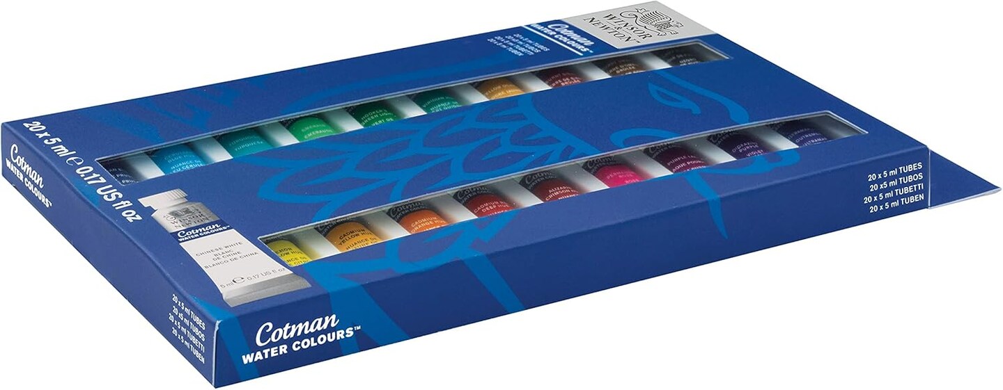 Cotman Watercolor Paint Set, 20 Colors, 5ml (0.17-oz) Tubes