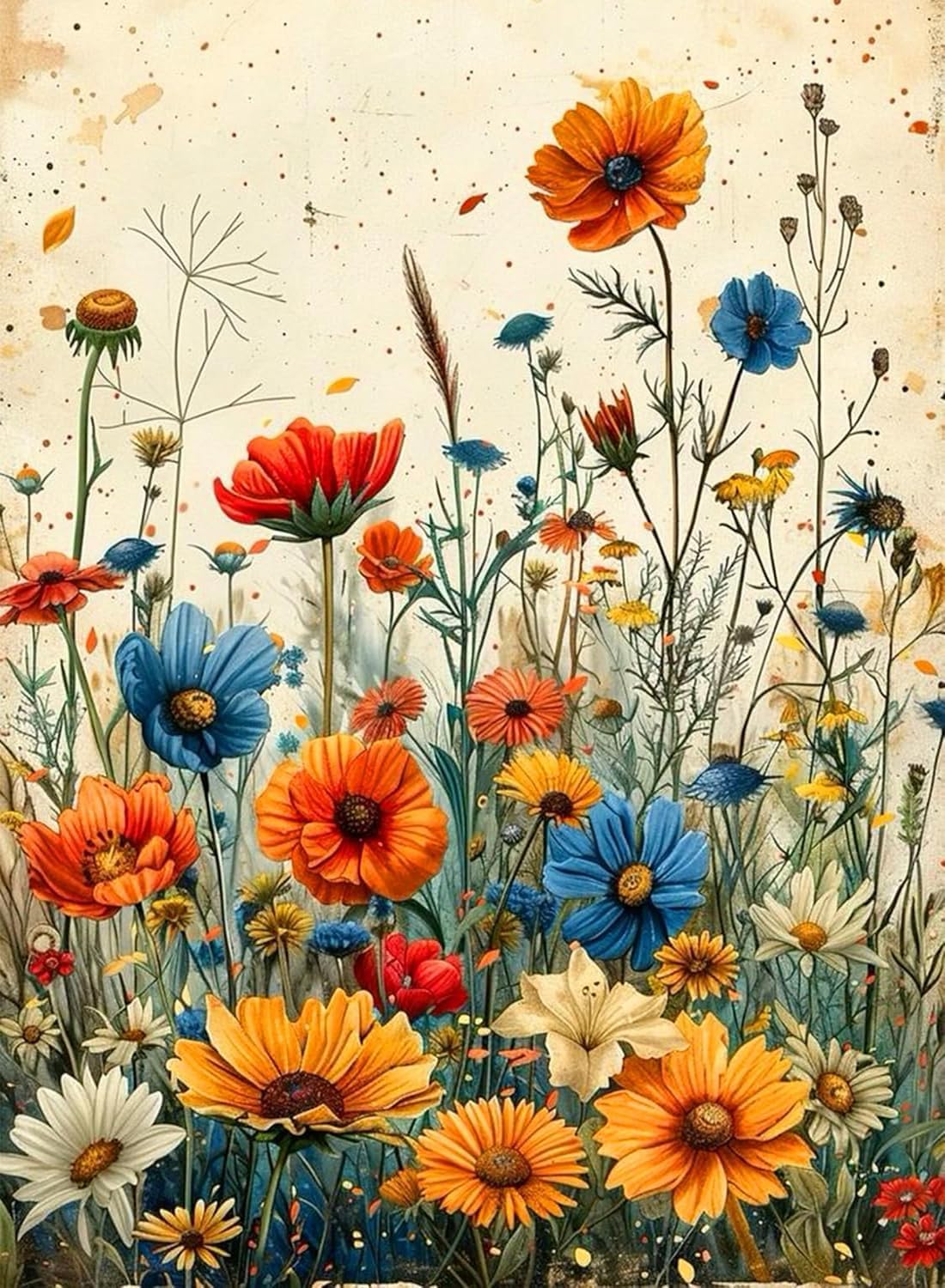 Diamond Painting Kits for Adults - Flowers DIY 5D Diamond Art Kits Full Drill