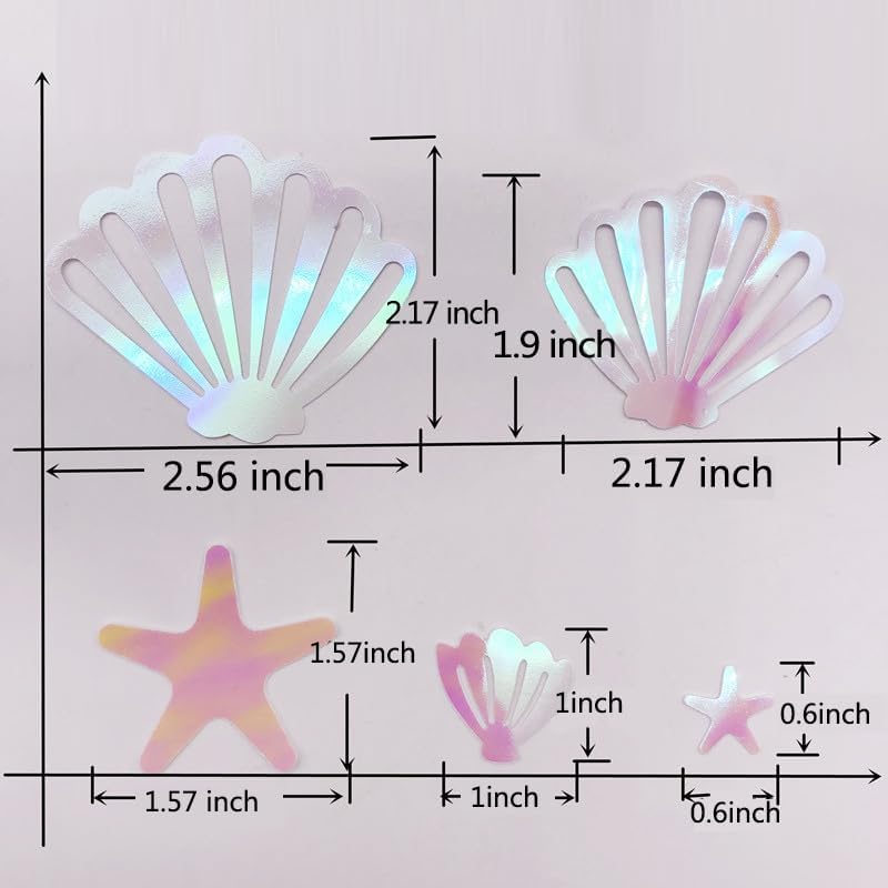 100Pieces Pearl Pink Mermaid Seashell Party Glitter PVC Confetti Seashell Pearls Birthday Decorations Starfish Table Confetti Ocean Party Decorations