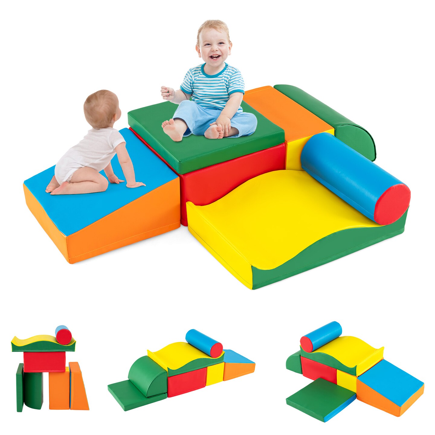 Multi-Color PU Leather Climbing Blocks Set with EPE Foam for Kids&#x2019; Play