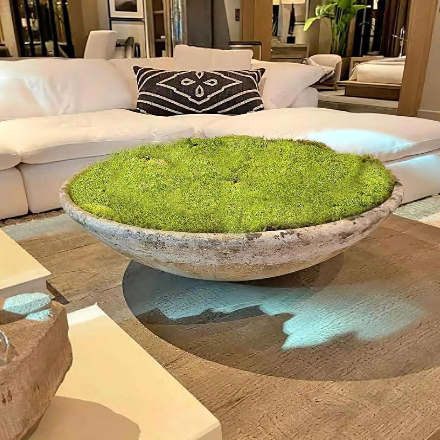 Preserved Pillow Moss Bulk Green Moss Balls for Bowls 2.5 sq.ft Natural Preserved Pole Moss Pillow for Wall Art Terrariums Crafts Fairy Gardens Pot Plants Easter Table Decor Yellow Green
