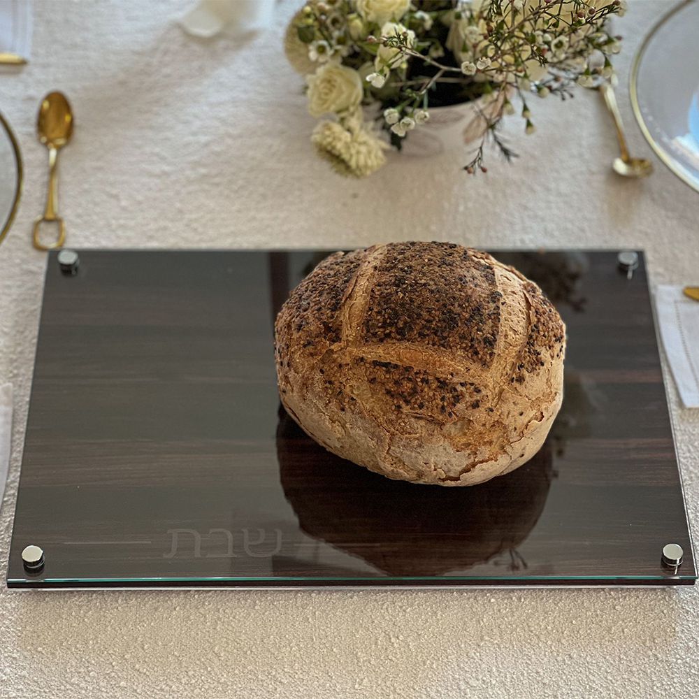 Lucite &#x26; Glass Wood Look Challah Board