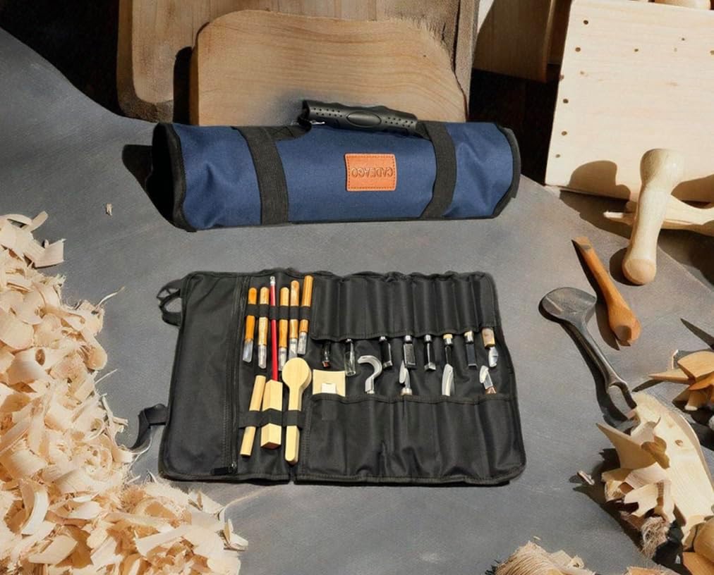 Wood Carving Tools, Complete Wood Carving Kit with Whittling Knives, Quality Blades, Ergonomic Handles, Compact Organizer, Protective Sheath, Wooden Blocks, Safe &#x26; Durable