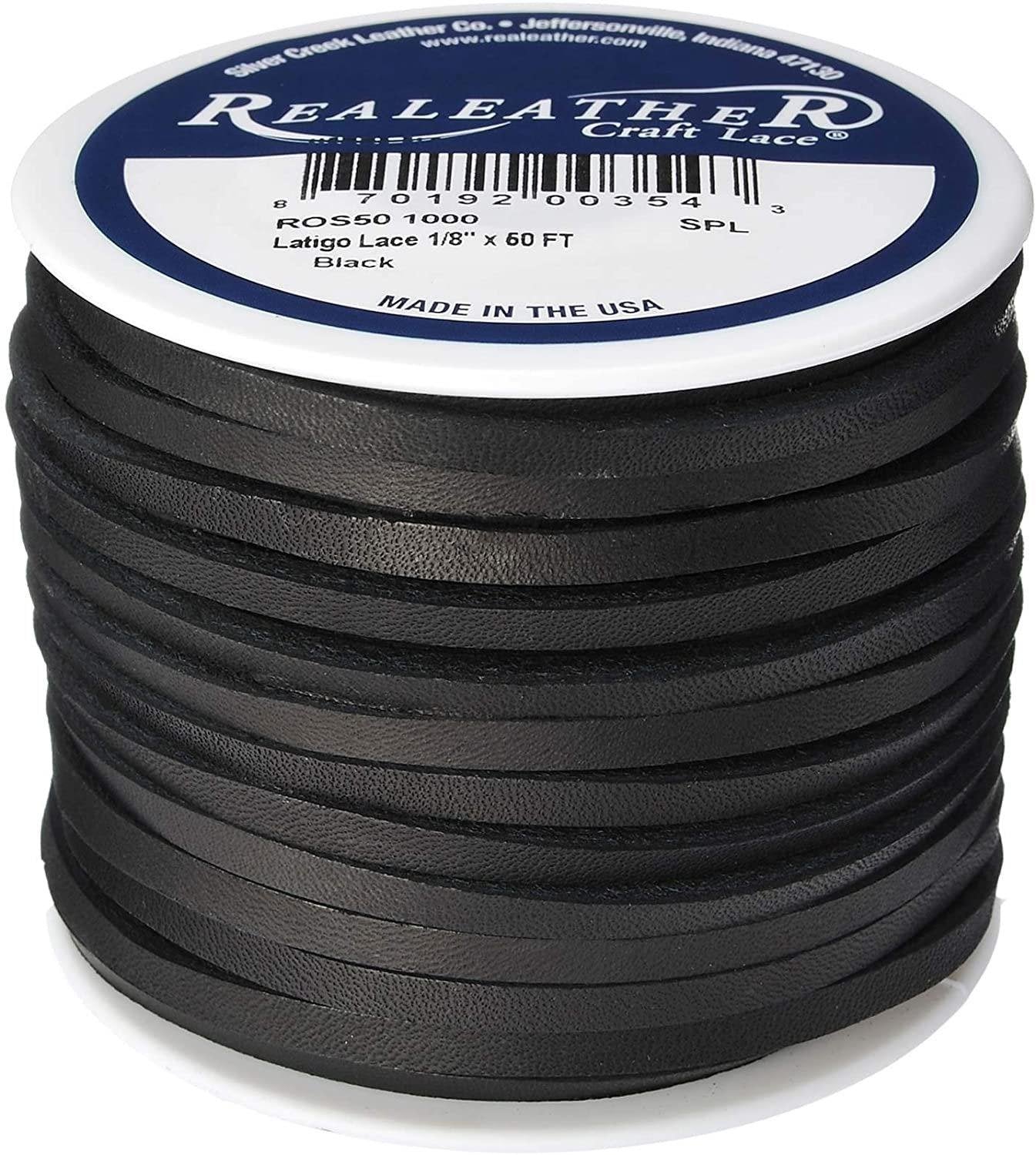 Realeather Latigo Lace Spool, 1/8&#x22;x50&#x27;, Medium Brown