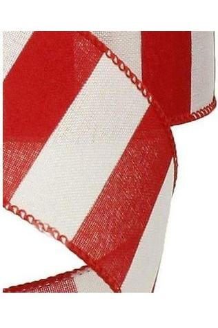 2.5&#x22; Royal Canvas Wide Stripe Ribbon: Red &#x26; White (10 Yards)