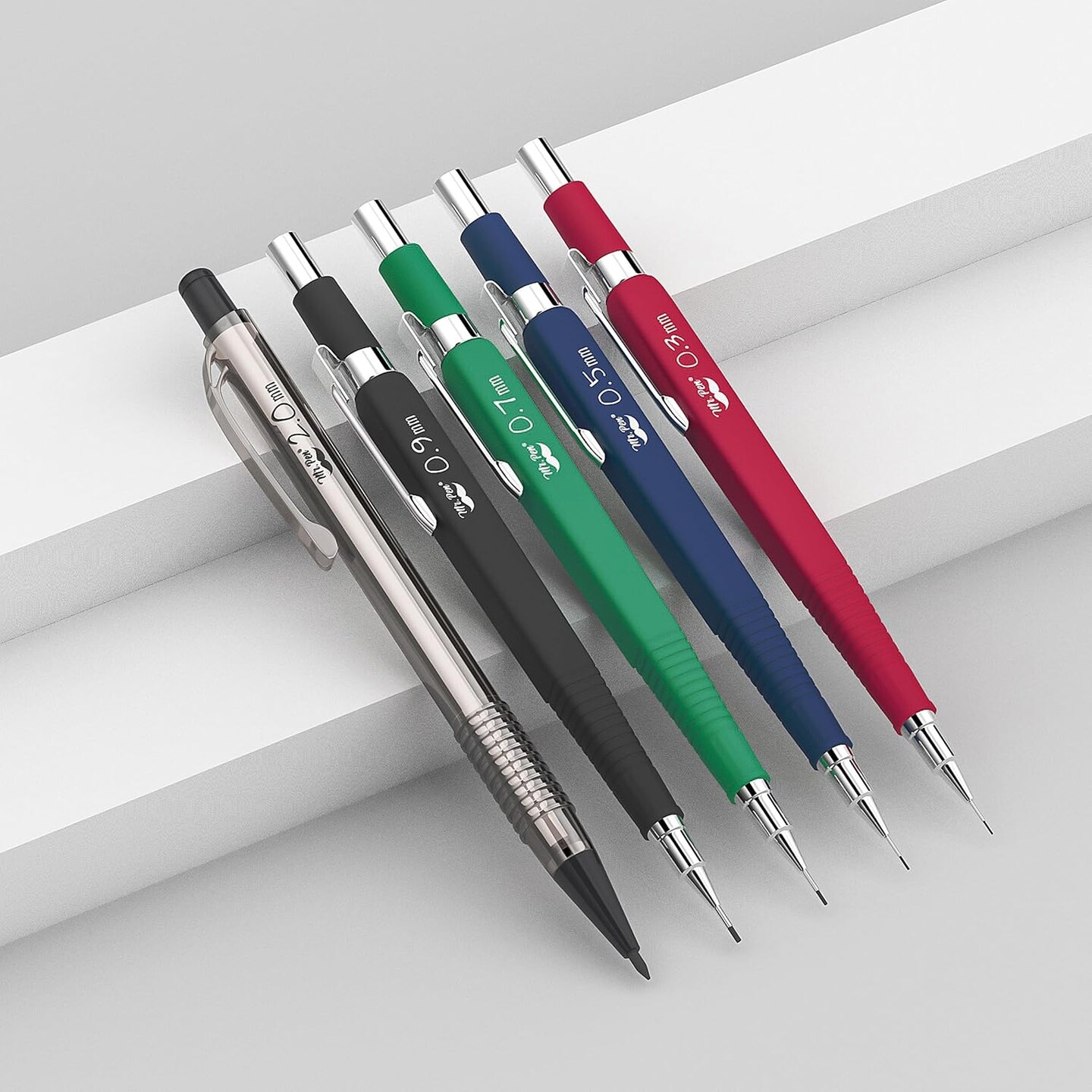 Mechanical Pencil Set with Lead and Eraser Refills, 5 Sizes - 0.3, 0.5, 0.7, 0.9 and 2 Millimeters, Drafting, Sketching, Illustrations, Architecture, Drawing Mechanical Pencils