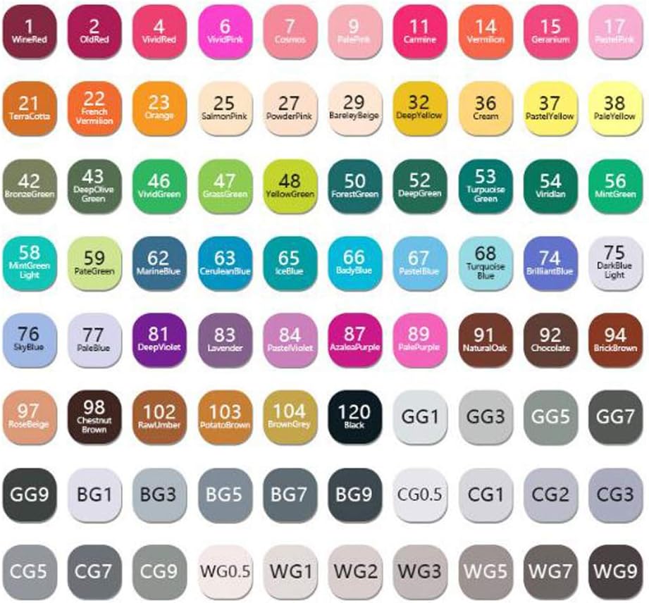 80 Colors Alcohol Based Art Marker Set Dual Tipped Twin Marker Pens with Black Carrying Case