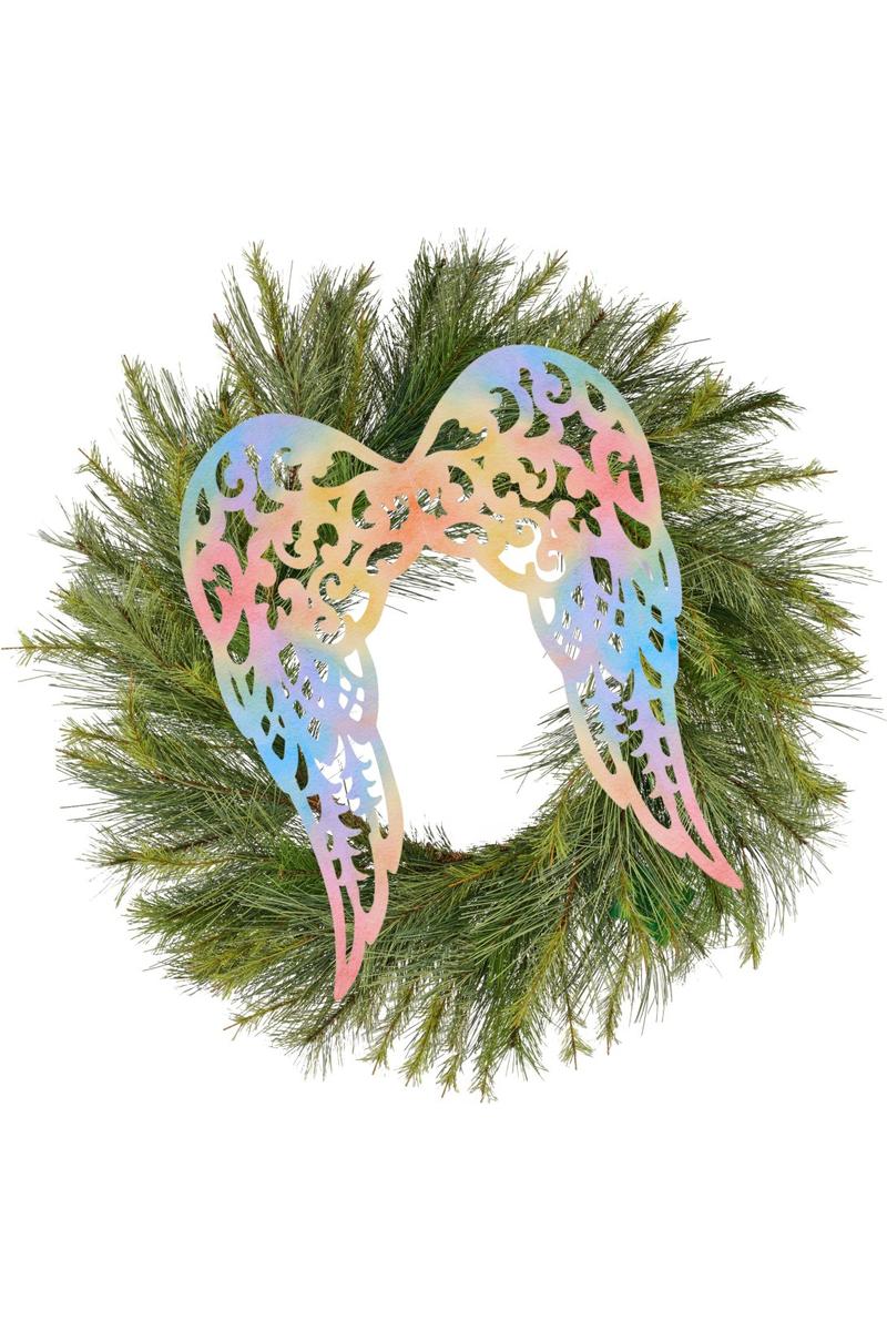 24&#x22; Metal Filigree Angel Wings: Colorful
