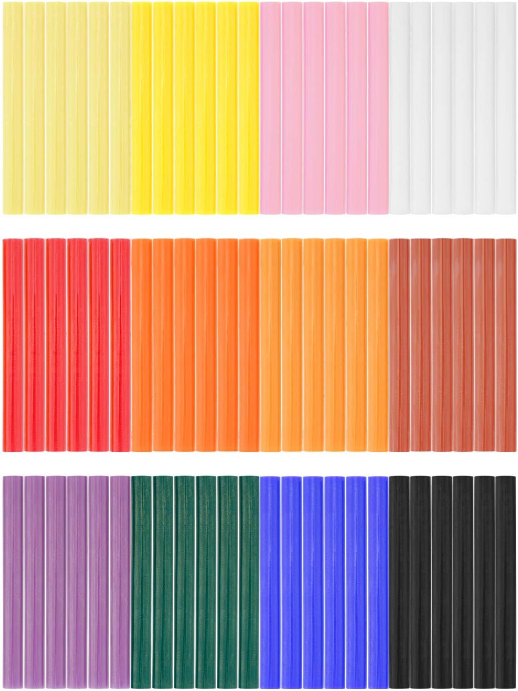 Black Hot Glue Sticks Full Size, 8&#x22; Long x 0.43&#x22; Dia Hot Melt Glue Sticks Strips Melting Adhesive Glue Sticks Set for Handmade Car DIY Art Craft Home Office Project Craft Fix &#x26; Repairs