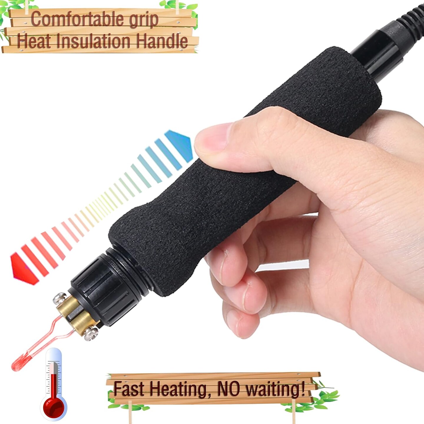 Wood Burning Kit, Professional Wood Burning Tool Dual Pens, Wood Burner Pyrography Pen 250-750&#xB0;C Adjustable Temperature for Beginners, Kids, Adults