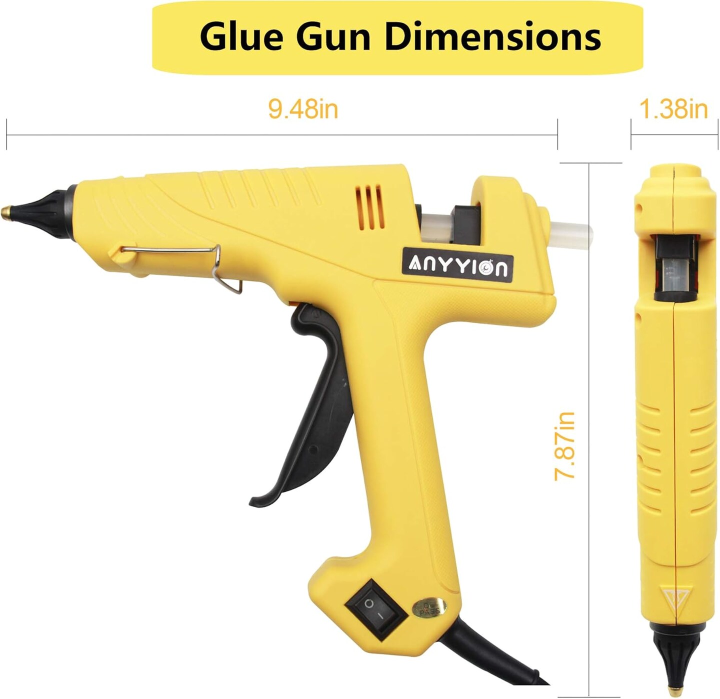 200W Industrialt Glue Gun – High-Output Hot Melt Glue Gun – Professional Grade Hot Glue Gun for Carpentry, Repairs & Remodeling