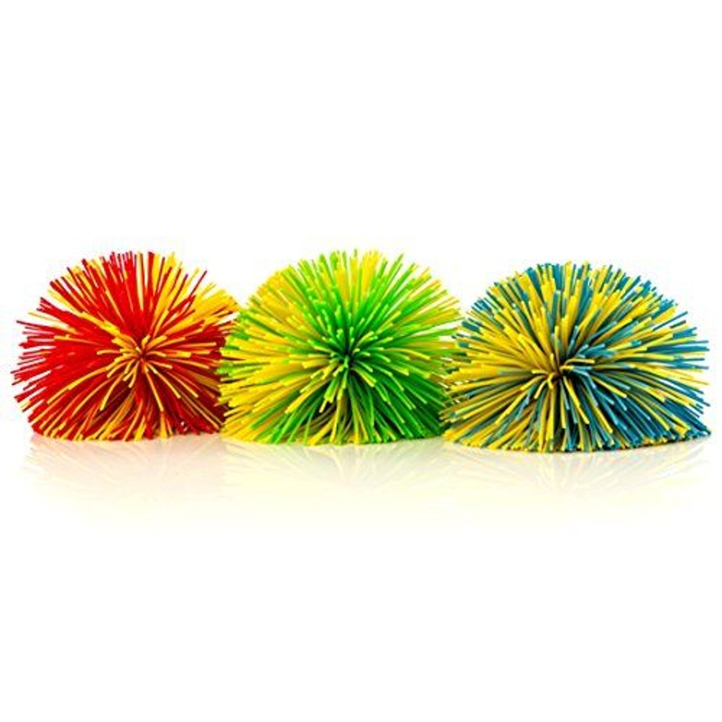 IMPRESA Monkey Stringy Balls - Pack of 3 - 3 in Stress Ball - Hypoallergenic Silicone Latex-Free Spheres - Multicolor Fidget Toy with Strings