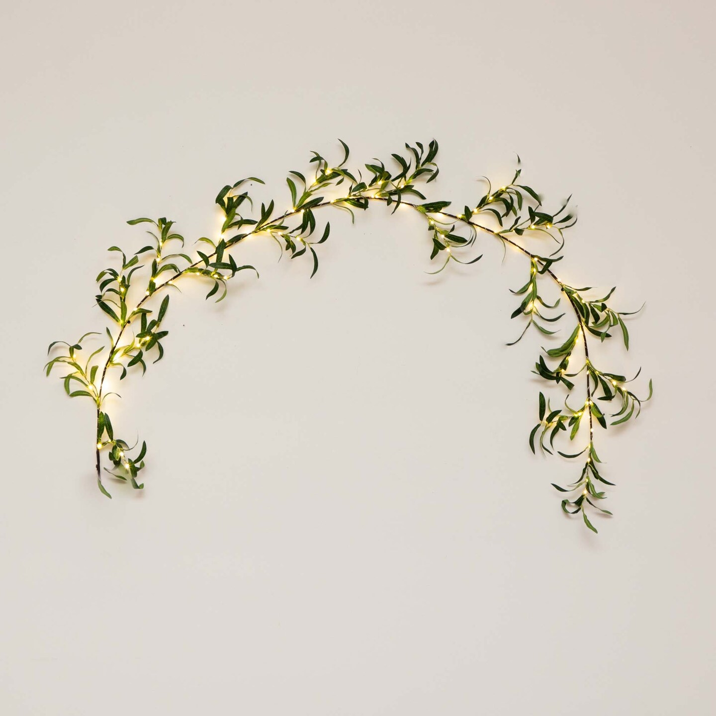 Nearly Natural Pre-Lit Olive Artificial Christmas Garland - 6.5' x 10" - Warm White Lights