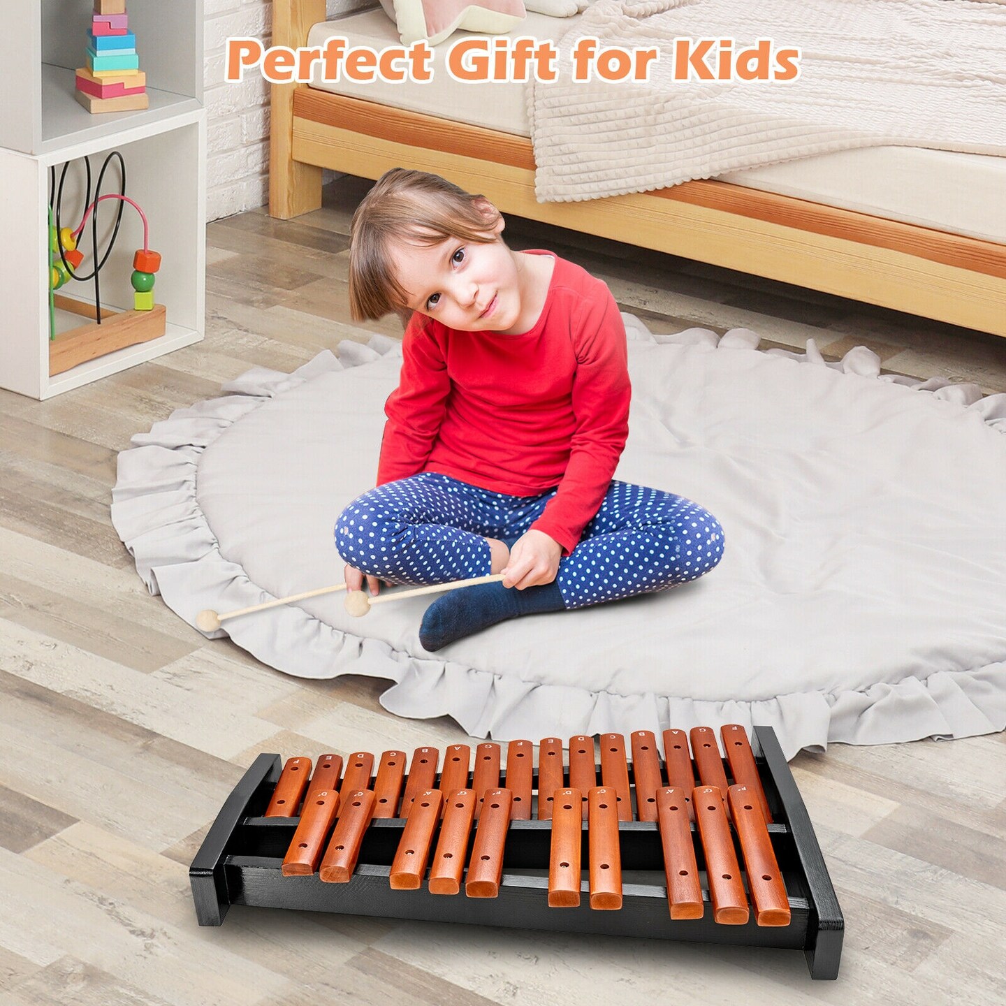 25-Note Xylophone with Carrying Bag, Wooden Keys and Mallets for Kids and Adults