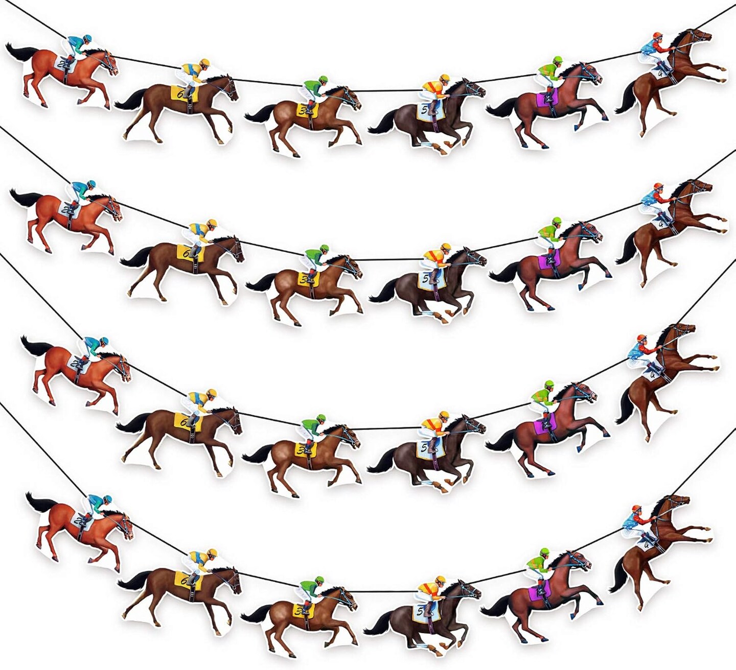 Kentucky Party Derby Day Banners Party Supplies Horse Racing Streamers Decorations(4PCS)