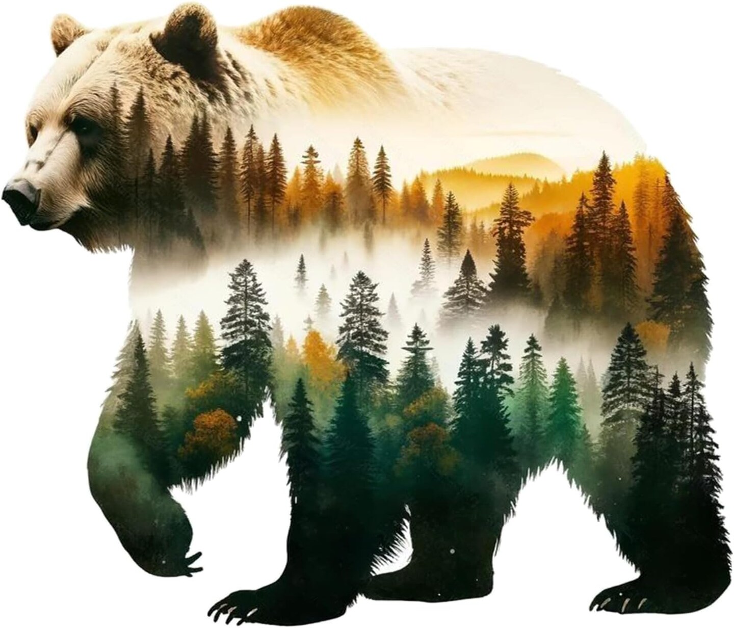 5D Diamond Painting Kits for Adults, Animal Bear Forest Scene Diamond Art Kits for Adults Beginner, DIY Full Drill Diamond Dots Paintings with Gem Art and Crafts Home Wall Decor 8x12inch